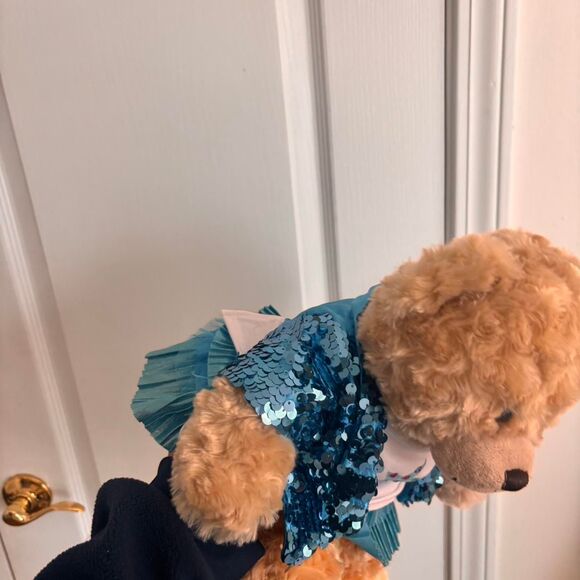 BUILD A BEAR Stuffed Animal Blue White Brown Rockstar Limited Edition Kid's Toy - Picture 3 of 3